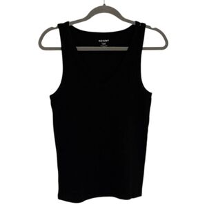 Black Old Navy Women's Rib-Knit V-Neck Tank Top